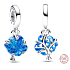 Sterling silver 925 Tree of Life blue glass Murano, nature bracelet pendant