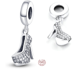 Charm Sterling silver 925 Chic style - glittering shoe on needles, pendant for bracelet, interests