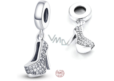 Charm Sterling silver 925 Chic style - glittering shoe on needles, pendant for bracelet, interests