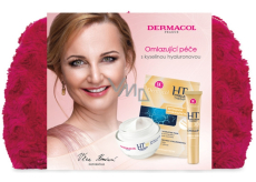 Dermacol Hyaluron Therapy 3D remodelling day cream 50 ml + remodelling eye and lip cream 15 ml + intensive moisturizing and remodelling mask 2 x 8 g + cosmetic bag, cosmetic set for women