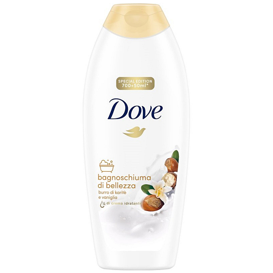 Dove Shea butter and vanilla shower gel + bath foam 750 ml
