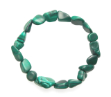 Malachite bracelet elastic chopped natural stone 19 cm, wishing stone