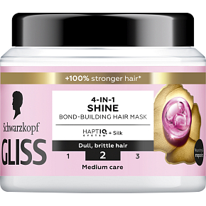 Schwarzkopf Gliss Liquid Silk Hair Mask 4in1 for Shine, 400 ml