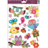 Window foil without glue bird on a booth with owls 30 x 20 cm