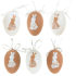 Plastic eggs for hanging beige-white 6 cm in a bag 6 pieces