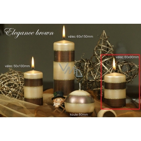 Lima Elegance Brown candle beige cylinder 60 x 90 mm 1 piece