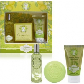 Jeanne en Provence Verveine Agrumes - Verbena and Citrus fruits perfumed water for women 60 ml + solid toilet soap 100 g + hand cream 75 ml, gift set