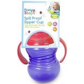 First Steps Sipper Cup 12+ bottle with suction cup and two handles for children purple 300 ml