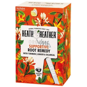 Heat & Heather Organic Turmeric, ginger, galangal and ginseng to support and encourage the body with effective roots supportive tea 20 bags x 1.5 g