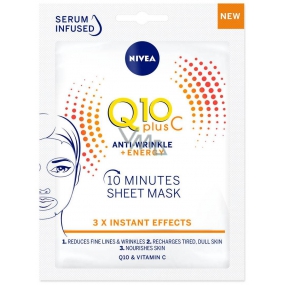 Nivea Q10 Plus C Anti-Wrinkle + Energy 10 minute textile face mask 1 piece