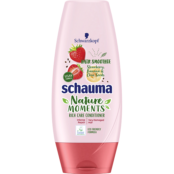 Schauma Nature Moments Strawberries, bananas and chia seeds balm for damaged hair 200 ml