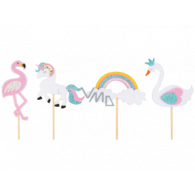 Felt decoration pick 8 cm + skewer 1 piece various types