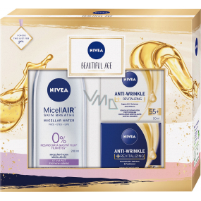 Nivea Beautiful Age day cream 50 ml + night cream 50 ml + micellar water 200 ml, cosmetic set for women