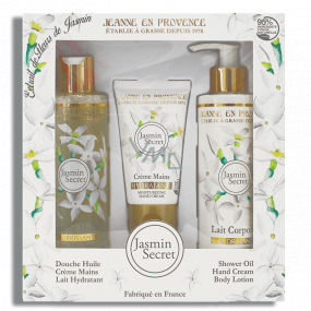 Jeanne en Provence Jasmine Secret - Secret Jasmine shower oil 250 ml + body lotion 250 ml + hand cream 75 ml, cosmetic set