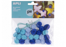Apli Pom Pom Beads blue + rubber band 25 pieces