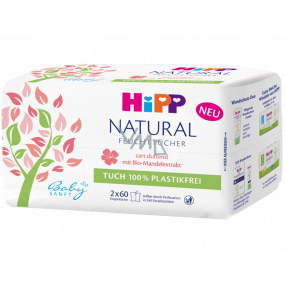 HiPP Babysanft Natural Sensitive cleaning wet wipes for children without microplastics 2 x 60 pieces
