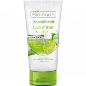 Bielenda Bouquet Nature Cucumber & Lime 3 in 1 cleansing gel and serum with cucumber and lime 150 g