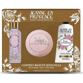 Jeanne en Provence Rose eau de parfum for women 60 ml + hand cream 75 ml + toilet soap 100 g, gift set for women