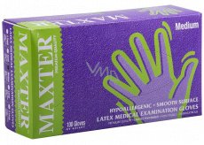 Maxter Hygienic disposable latex hypoallergenic powdered gloves, size M, box 100 pieces