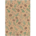 Ditipo Gift wrapping paper 70 x 200 cm Christmas KRAFT Green twigs, brown cones