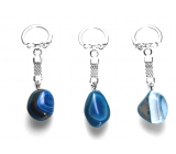 Agate blue keychain pendant natural stone approx. 10 cm 1 piece