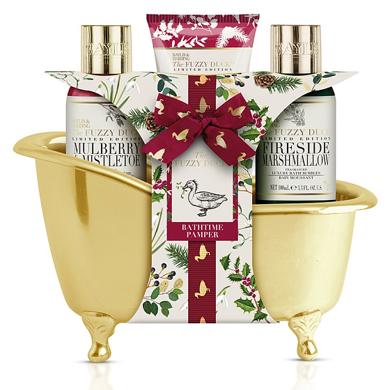 Baylis & Harding Winter Kingdom bath foam 100 ml + shower cream 100 ml + hand cream 50 ml + bath tub, cosmetic set for women