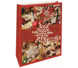 Nekupto Gift paper bag 32,5 x 26 x 13 cm Christmas gingerbread red