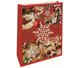 Nekupto Gift paper bag 32,5 x 26 x 13 cm Christmas gingerbread red