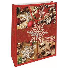 Nekupto Gift paper bag 32,5 x 26 x 13 cm Christmas gingerbread red