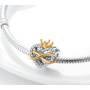 Sterling Silver 925 Queen of Hearts - Infinity and Heart with Crown, Love Bracelet Bead