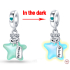 Sterling Silver 925 Luminous - Star Sparkle, 2in1 space bracelet pendant