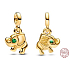 Charm Sterling silver 925 Elephant - Mini Medallion with royal green crystal, bracelet pendant