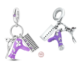 Sterling silver 925 Hairdresser - hairdryer, scissors, 3in1 comb, bracelet pendant symbol
