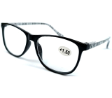 Berkeley Reading dioptric glasses +1,5 plastic black, side frames black-silver stripes 1 piece MC2223