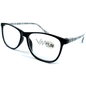 Berkeley Reading dioptric glasses +1,5 plastic black, side frames black-silver stripes 1 piece MC2223