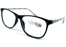 Berkeley Reading dioptric glasses +1,5 plastic black, side frames black-silver stripes 1 piece MC2223