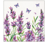 Paper napkins 3 layers 33 x 33 cm 20 pieces Lavender with butterflies