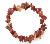 Carnelian bracelet elastic chopped natural stone 19 cm, teach us here and now