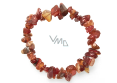 Carnelian bracelet elastic chopped natural stone 19 cm, teach us here and now