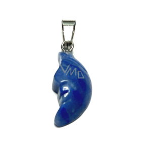 Kyanite Moon Pendant 2,2 x 10 mm natural stone, hand carved, stone link