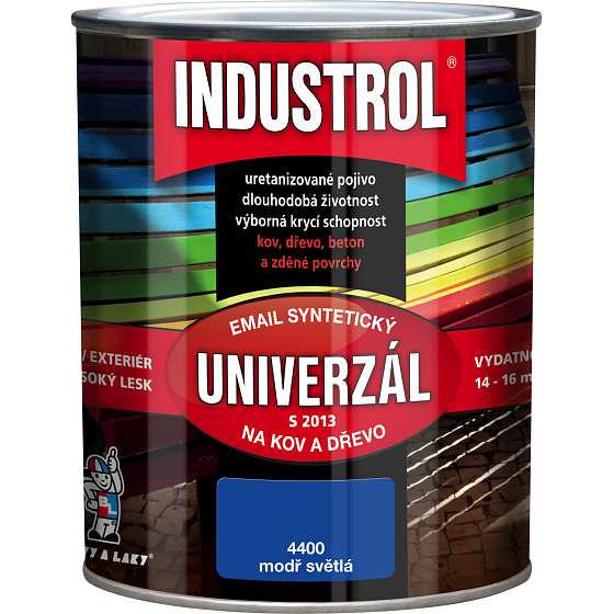 Industrol S2013 universal gloss top coat for metal and wood, 4400 light blue, 600 ml