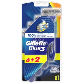 Gillette Blue 3 razors 3-edged for men 8 pieces