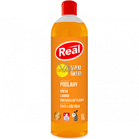 Real Maxi Floor Cleaning universal antistatic cleaner with wood soap, laminate, washable surfaces 1 l
