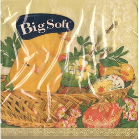 Big Soft Paper Napkins 2 ply 33 x 33 cm 20 pieces Easter chicks beige