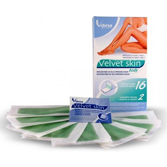 Vipera Velvet depilatory tapes for the body, 6 pieces + 2 depilatory wipes