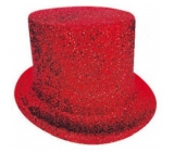 Carnival top hat 25 cm red
