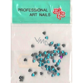 Professional Art Nails nail decorations rhinestones hearts turquoise 1 pack