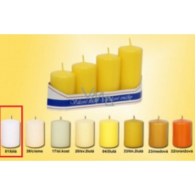 Lima Pyramid candle smooth white cylinder diameter 40 mm 4 pieces