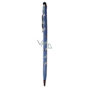 Albi Deluxe Ballpoint pen with stylus Silver dragonflies 13.5 cm