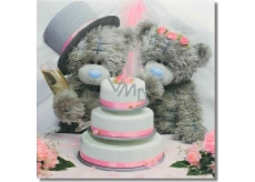Me to You Envelope Greeting Card 3D Wedding Bears with Cake 15.5 x 15.5 cm
